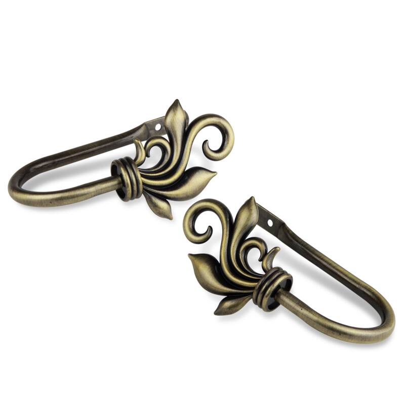 InStyleDesign Rhea Curtain Holdback Pair - n/a - Antique/Brass Finish - Antique Brass