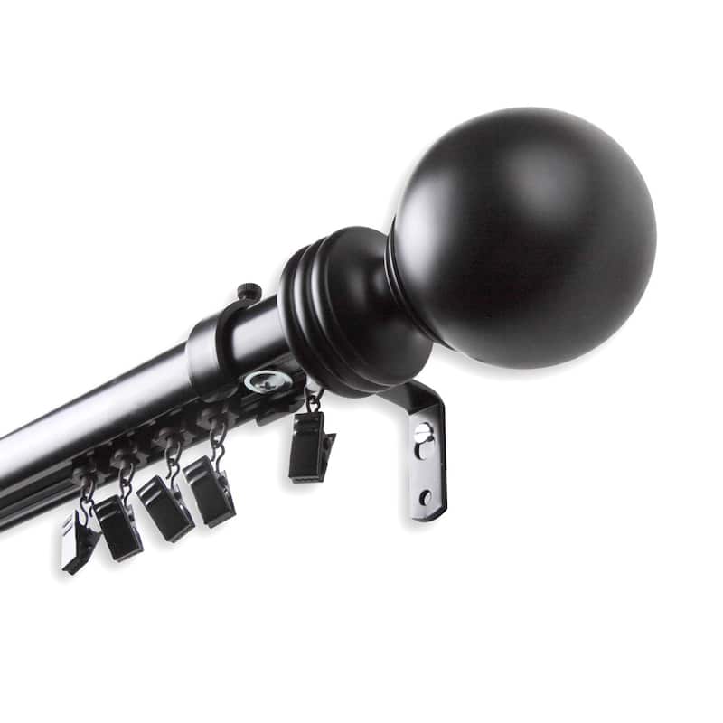InStyleDesign Globe Cordless Traverse Rod - 28 to 48 inches - Black