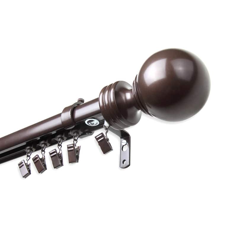 InStyleDesign Globe Cordless Traverse Rod - 28 to 48 inches - Cocoa