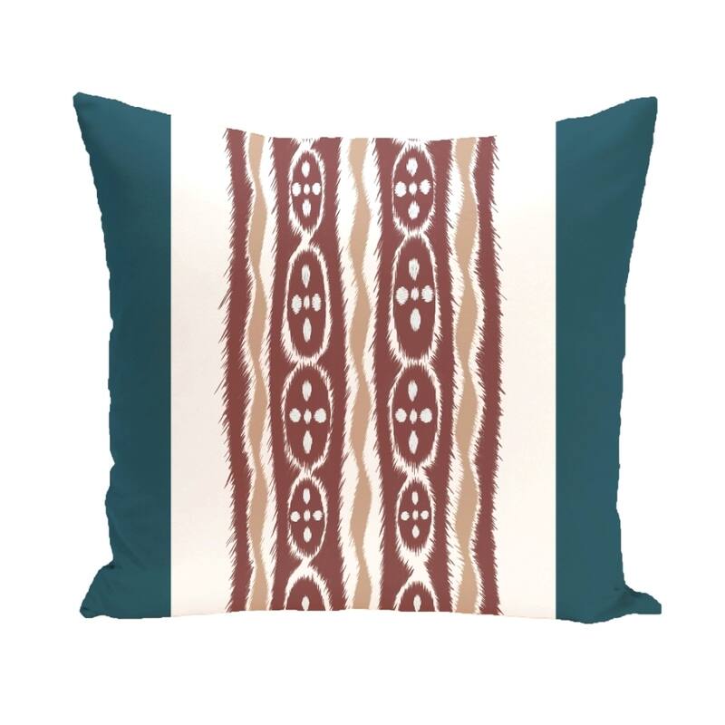 Tribal Stripes 20-inch Square Decorative Pillow - Teal