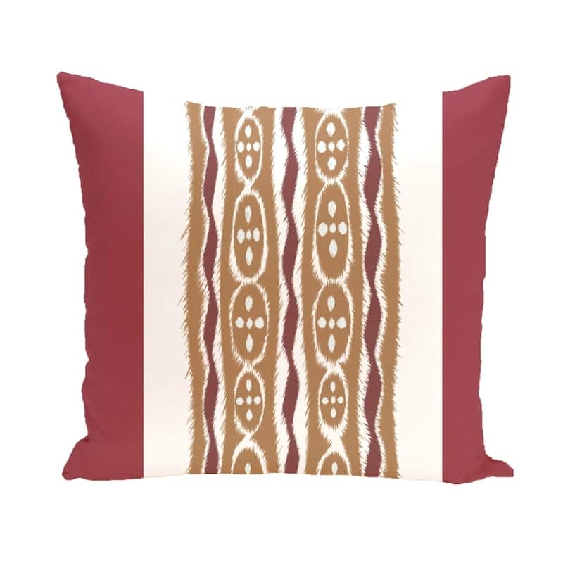 Tribal Stripes 20-inch Square Decorative Pillow - Rust