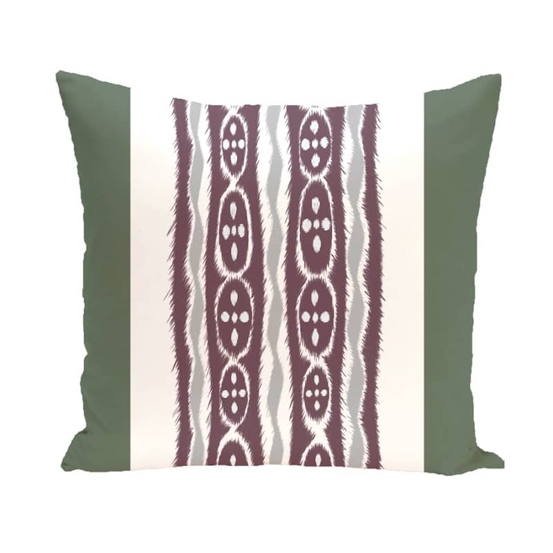 Tribal Stripes 20-inch Square Decorative Pillow - Green