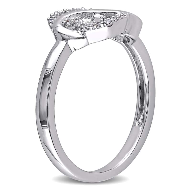 Miadora Sterling Silver 1/10ct TDW Diamond Heart Infinity Ring