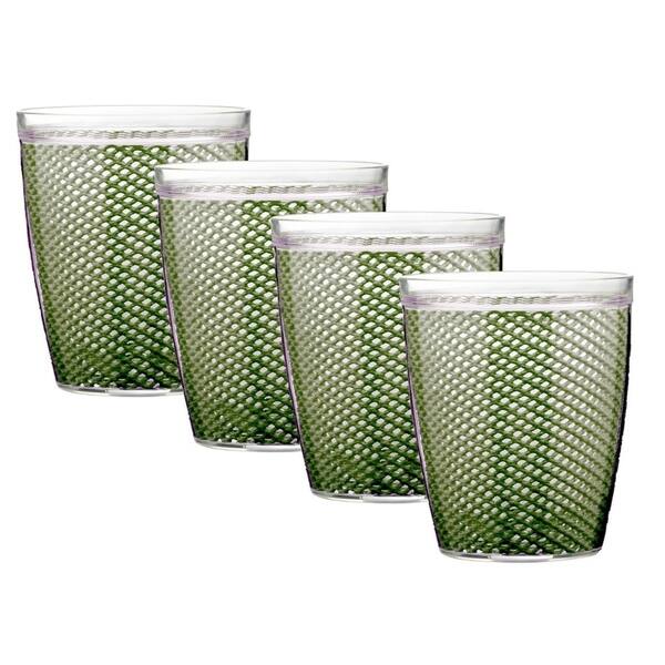 Certified International Green 15 oz Acrylic Double Old Fashion Drinkware (Set of 12), Green