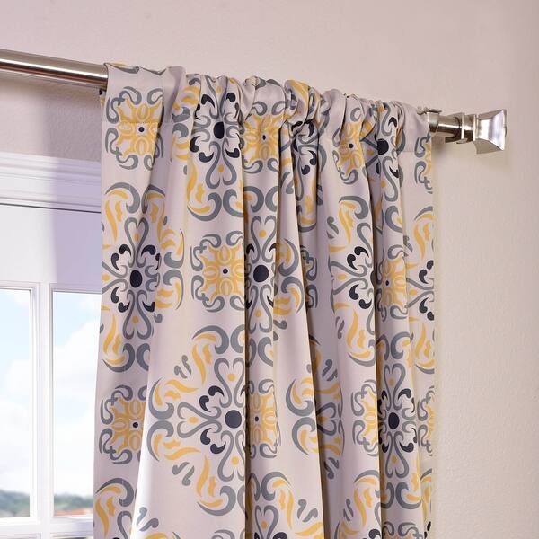 Shop Exclusive Fabrics Soliel Yellow Grey 63 Inch Blackout