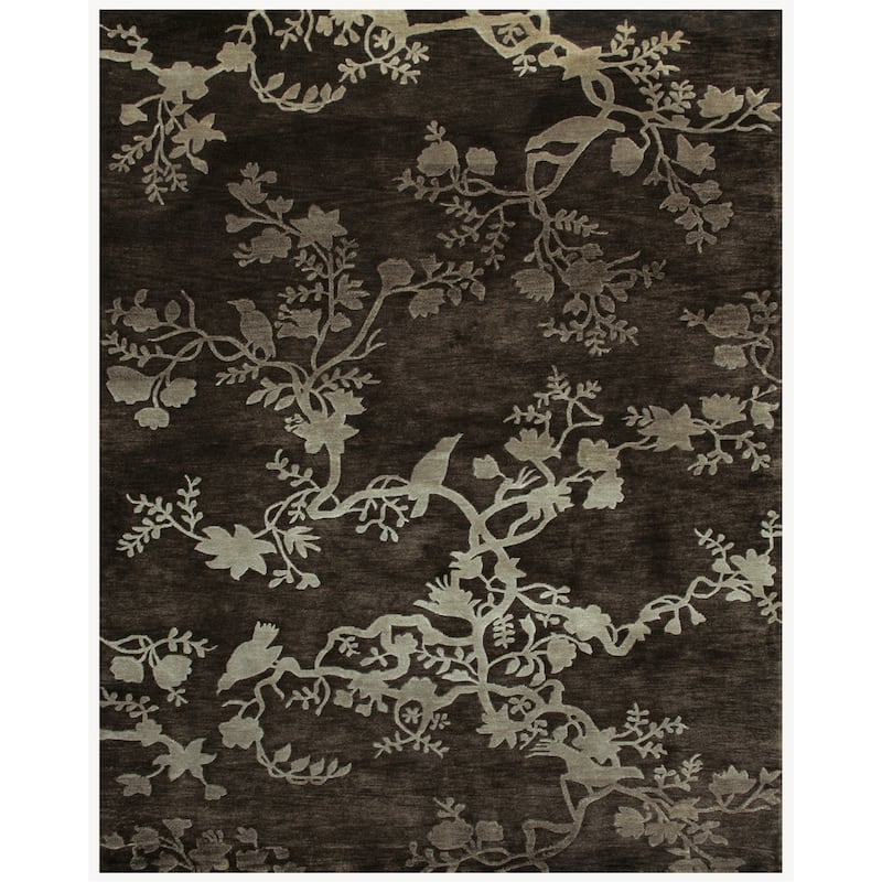 Bodhi Hand Knotted Transitional Rug - 8'-6" x 11'-6" - Charcoal