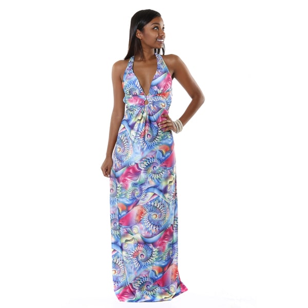 Shop Hadari Women's Contemporary Multicolored V-Neck Razor Back Maxi ...