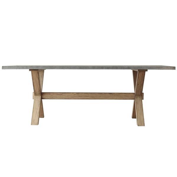 Shop Aberdeen Industrial Zinc Top Weathered Oak Trestle Dining