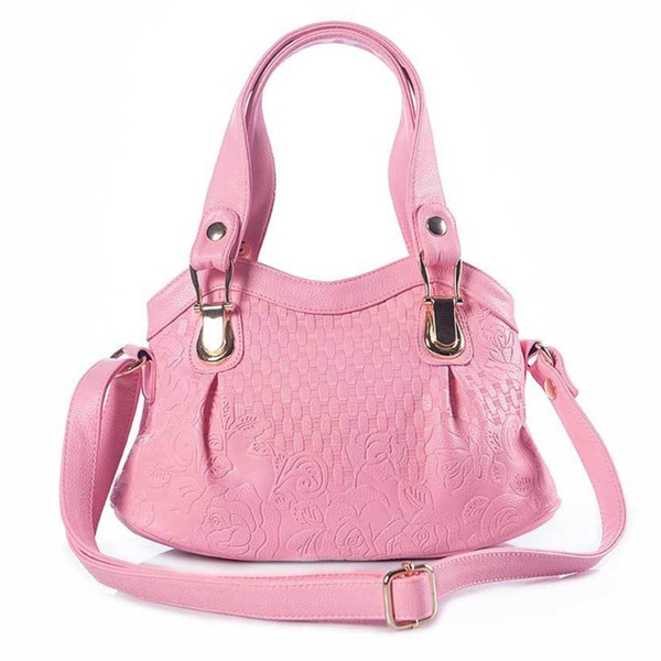 Shop Bubblegum Pink Quilted Faux Leather Tote Bag - Free Shipping Today - Overstock - 9814808