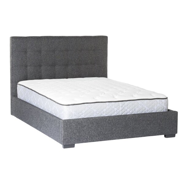Aurelle Home Philip Light Grey Upholstered Storage Queen Bed - Free