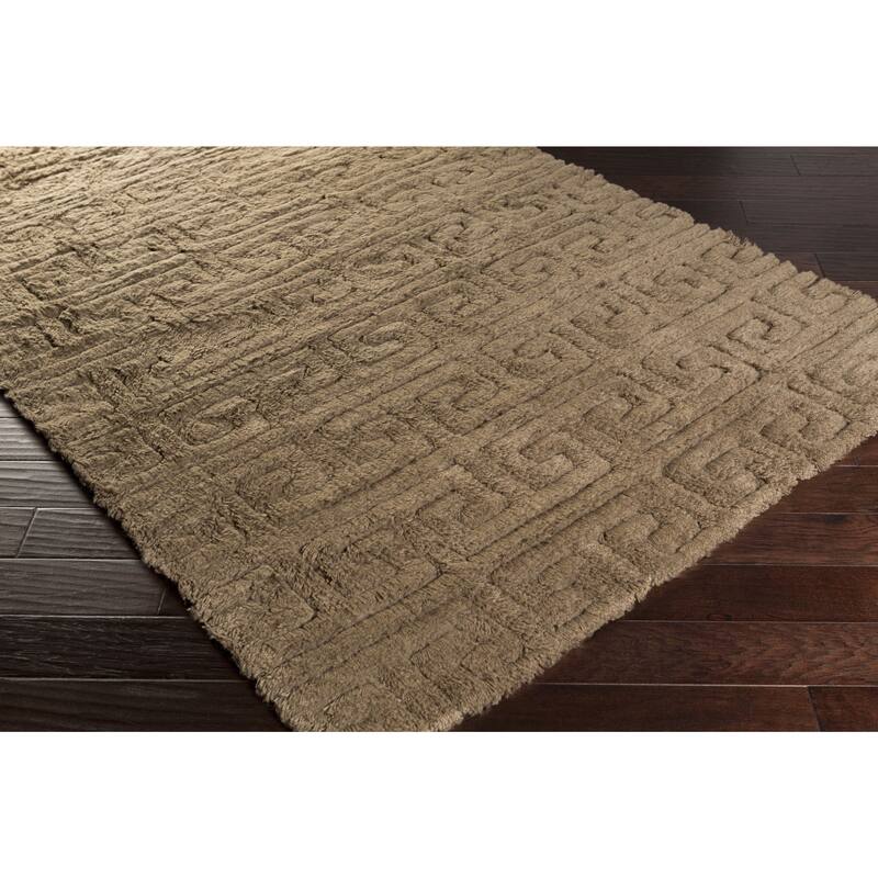 Hand-Woven Matthew Solid Pattern Wool Area Rug