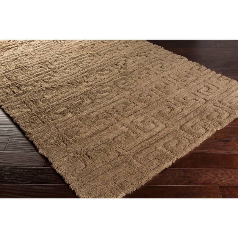 Hand-Woven Matthew Solid Pattern Wool Area Rug