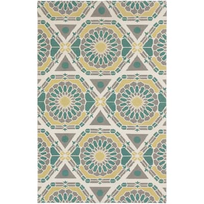 Hand-Knotted Catalina Medallion Pattern Wool Area Rug