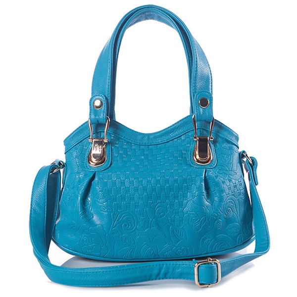 Shop Cerulean Blue Quilted Faux Leather Tote Bag - Free Shipping On Orders Over $45 - Overstock ...
