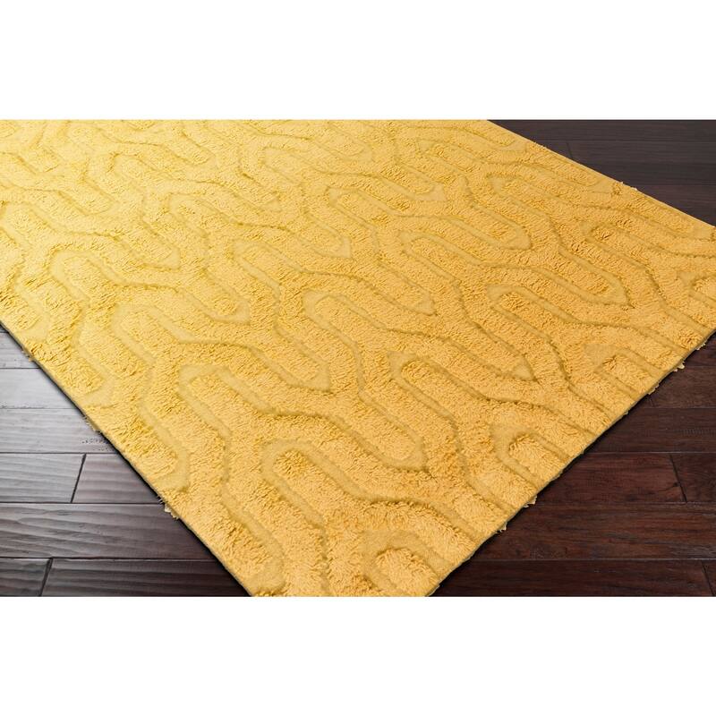 Hand-Woven Matilda Solid Pattern Wool Area Rug