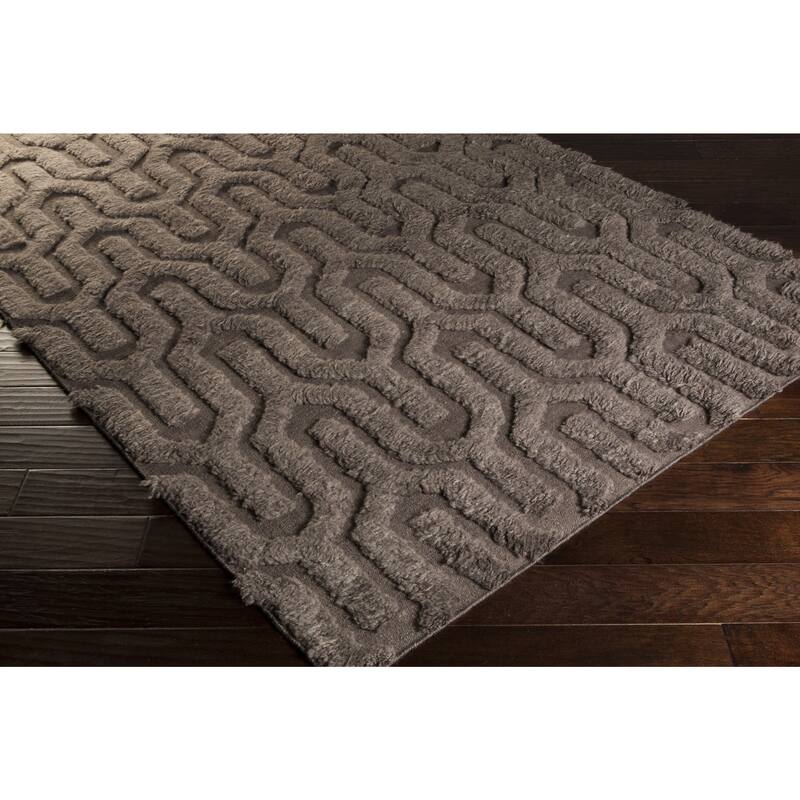 Hand-Woven Matilda Solid Pattern Wool Area Rug