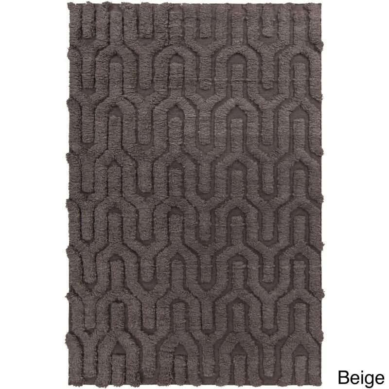 Hand-Woven Matilda Solid Pattern Wool Area Rug