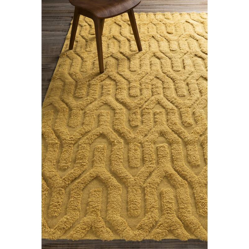 Hand-Woven Matilda Solid Pattern Wool Area Rug