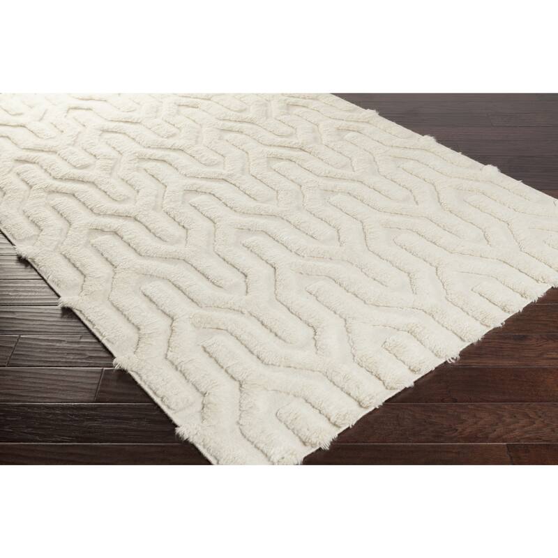 Hand-Woven Matilda Solid Pattern Wool Area Rug