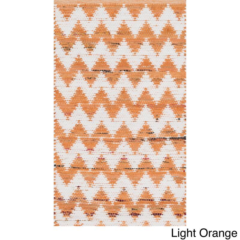 Hand-woven Becca Chevron Cotton Rug (2'3 x 3'9)