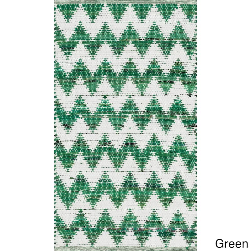 Hand-woven Becca Chevron Cotton Rug (2'3 x 3'9)