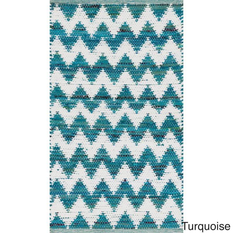 Hand-woven Becca Chevron Cotton Rug (2'3 x 3'9)