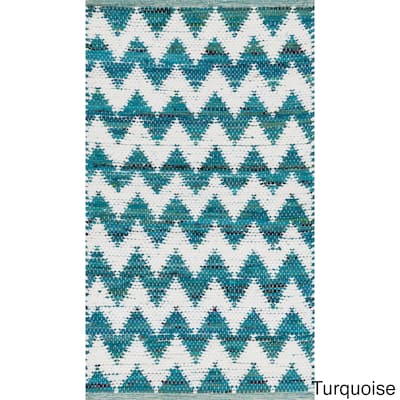 Hand-woven Becca Chevron Cotton Rug (2'3 x 3'9)