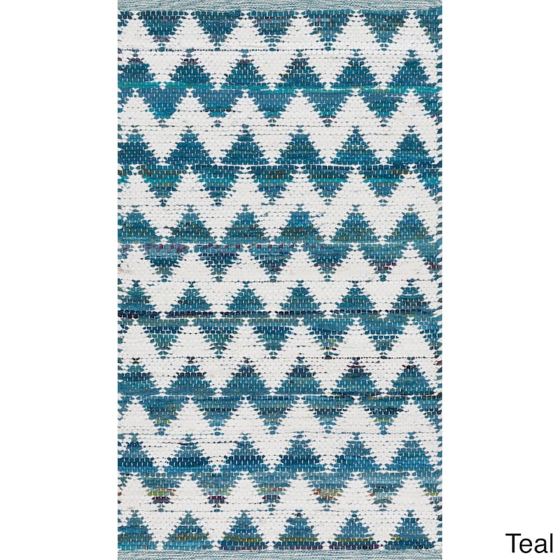 Hand-woven Becca Chevron Cotton Rug (2'3 x 3'9)