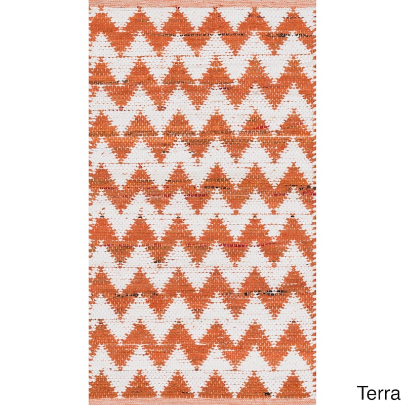 Hand-woven Becca Chevron Cotton Rug (2'3 x 3'9)