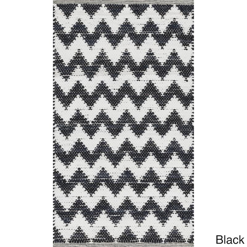 Hand-woven Becca Chevron Cotton Rug (2'3 x 3'9)