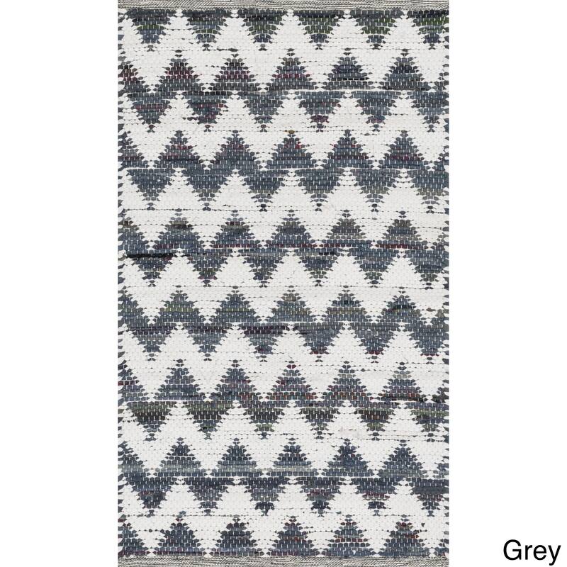 Hand-woven Becca Chevron Cotton Rug (2'3 x 3'9)