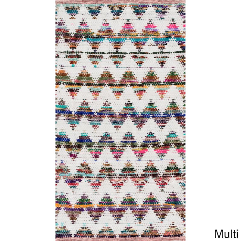 Hand-woven Becca Chevron Cotton Rug (2'3 x 3'9)