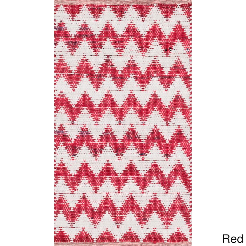 Hand-woven Becca Chevron Cotton Rug (2'3 x 3'9)