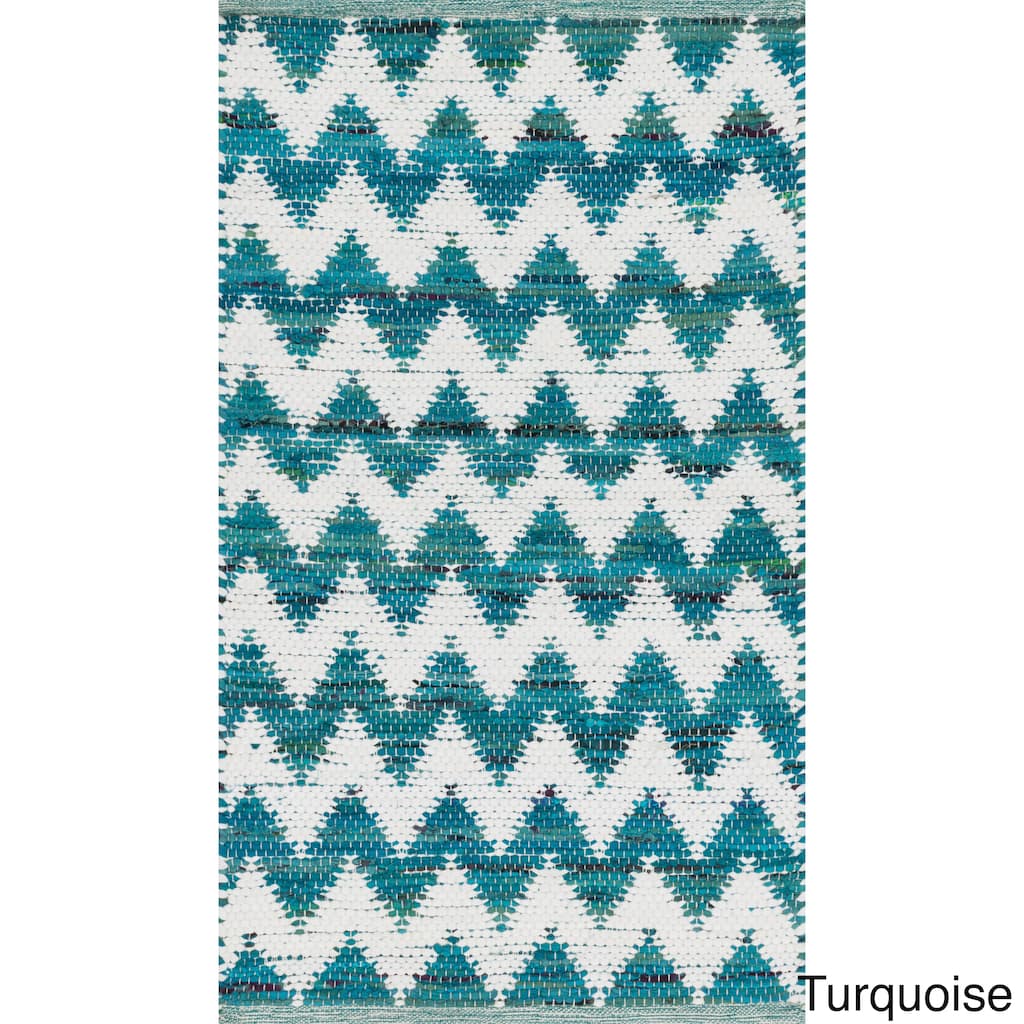 Hand-woven Becca Chevron Cotton Rug (2'3 x 3'9)