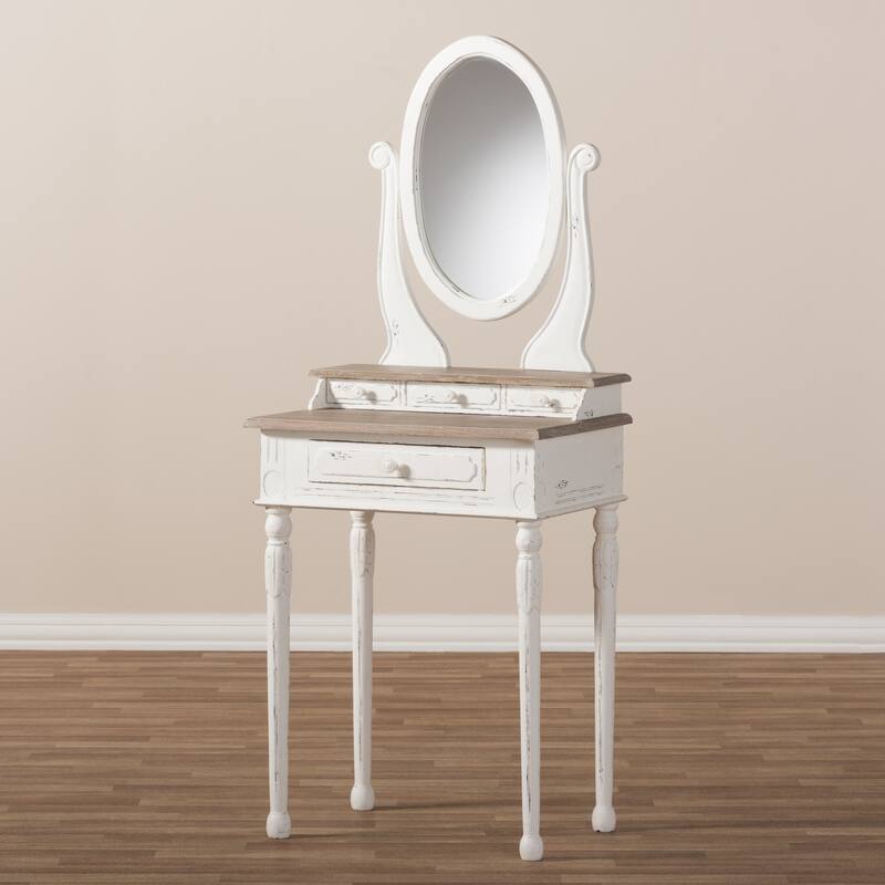 Anjou Traditional French Accent Dressing Table with Mirror