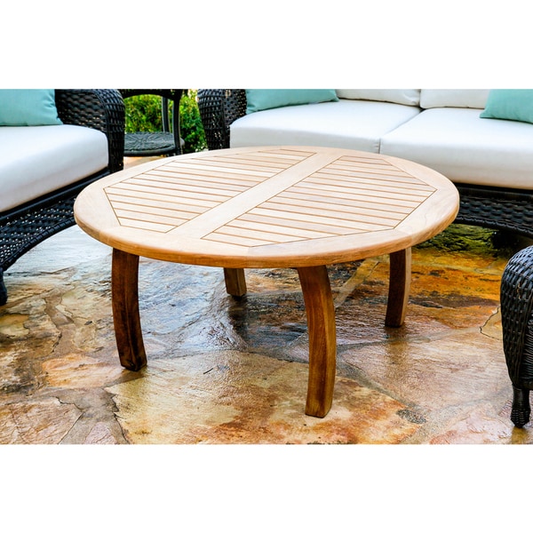 Tortuga Outdoor Round Teak Coffee Table - Overstock - 9815802