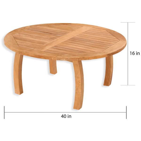 Tortuga Outdoor Teak Round Coffee Table Tortuga Outdoor Teak Round Coffee Table