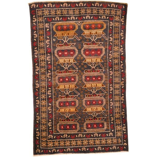 Handmade Wool War Rug (Afghanistan) - 2'8 x 4'4