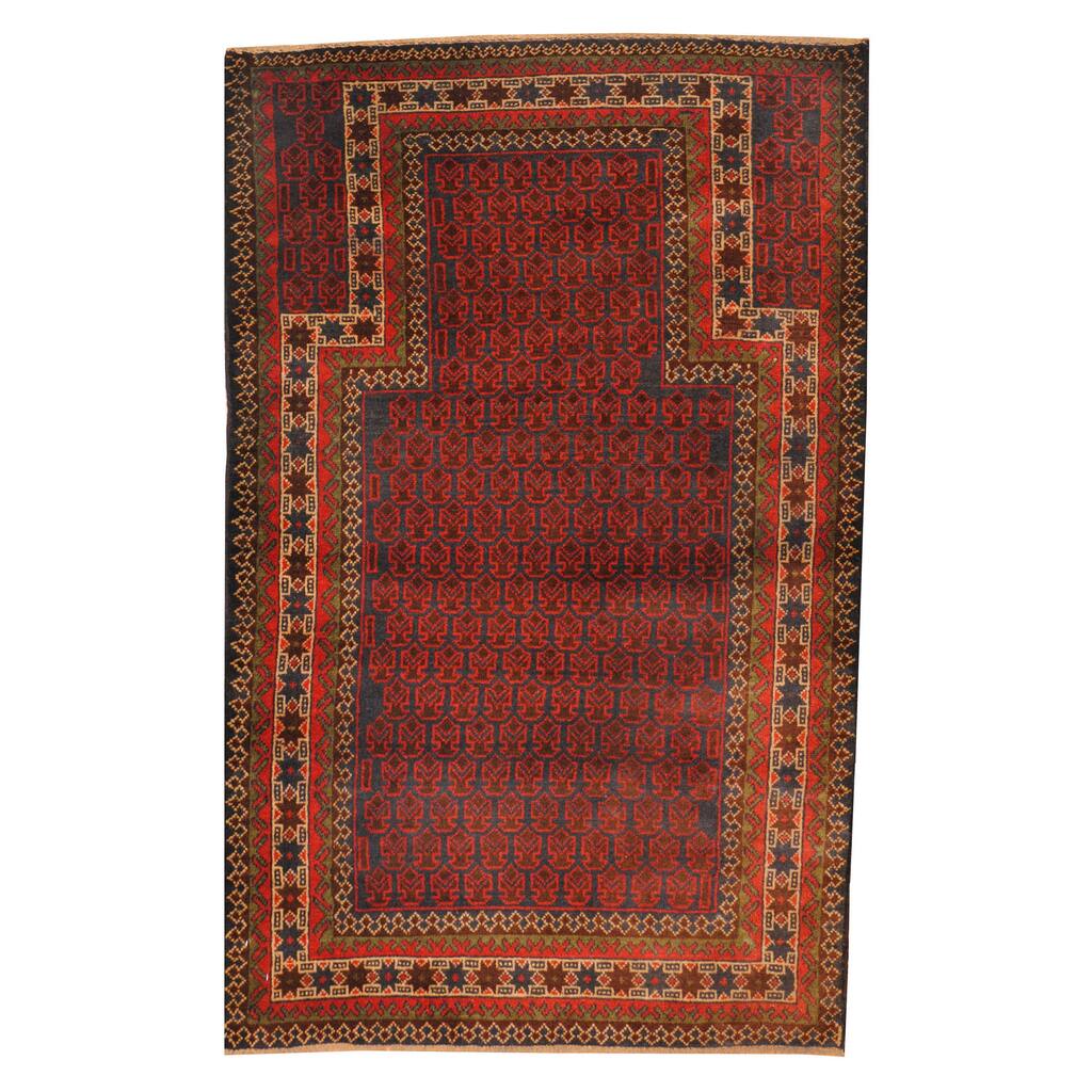 Handmade One-of-a-Kind Balouchi Wool Rug (Afghanistan) - 2'10 x 4'6