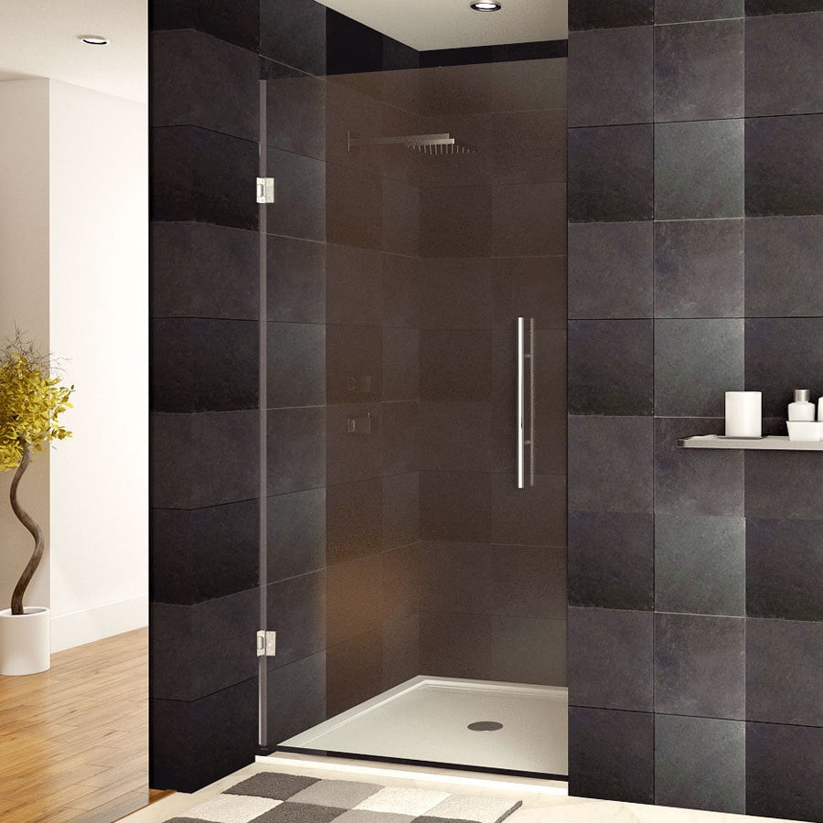 Shop LessCare 2436 x 72inch Frameless Clear Glass Chrome Finish