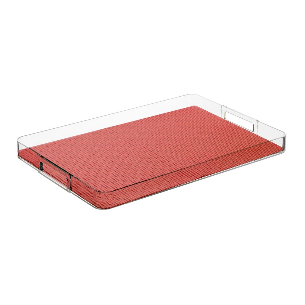 Fishnet Rectangular Lucite Serving Tray