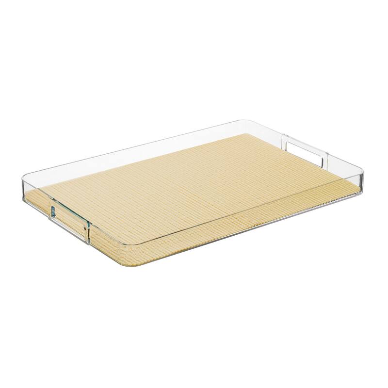Fishnet Rectangular Lucite Serving Tray - Ivory