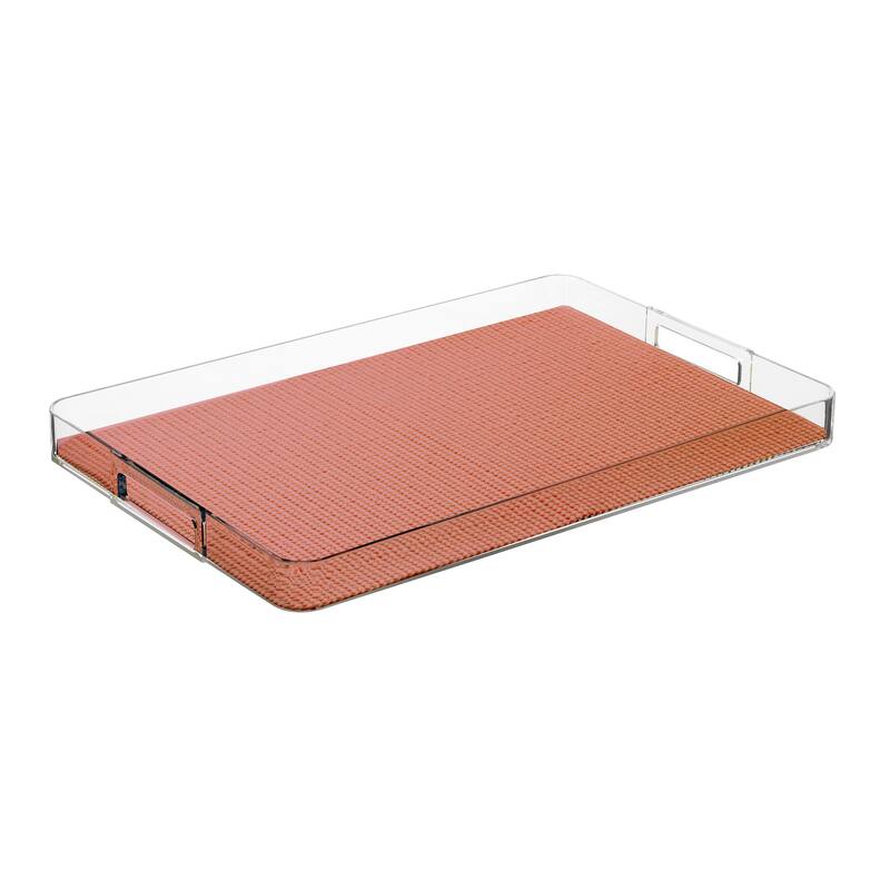 Fishnet Rectangular Lucite Serving Tray