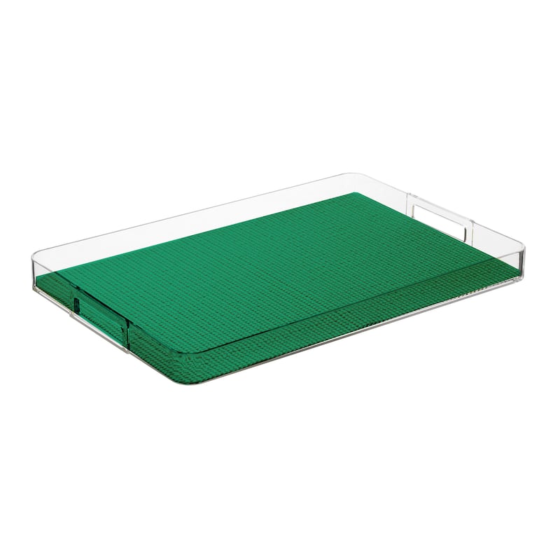 Fishnet Rectangular Lucite Serving Tray