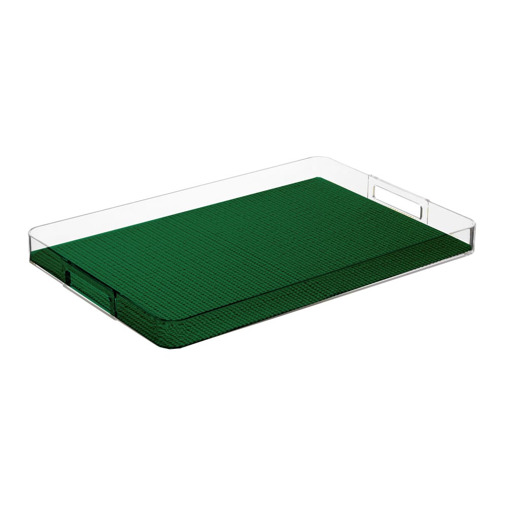 Fishnet Rectangular Lucite Serving Tray