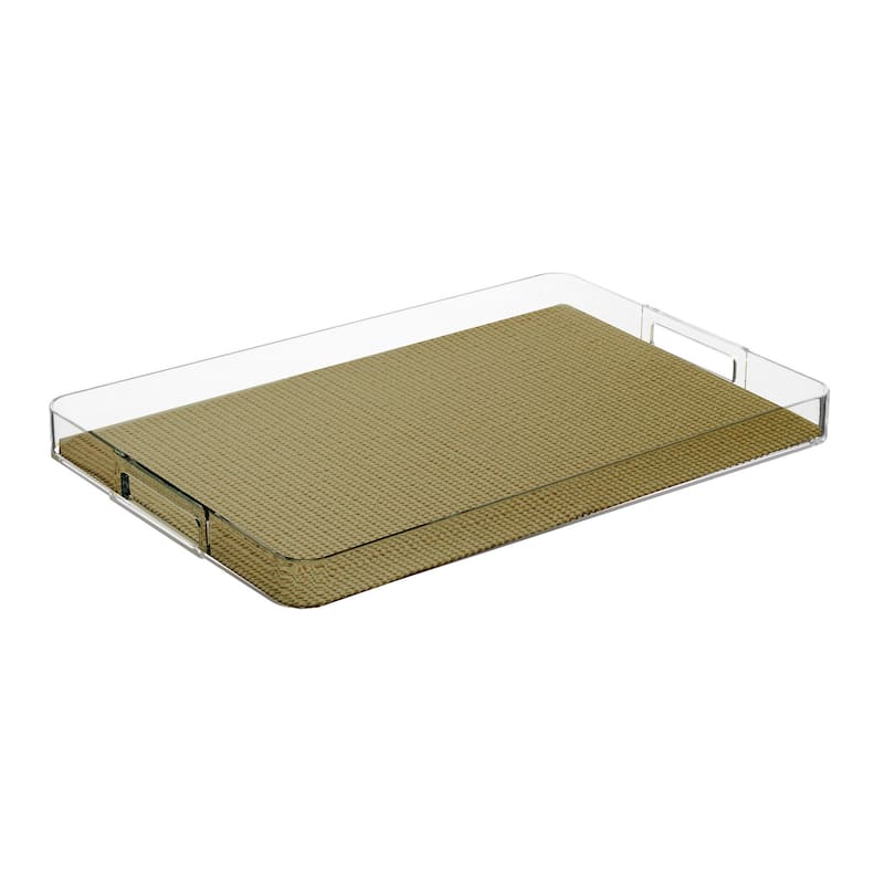 Fishnet Rectangular Lucite Serving Tray - Moss