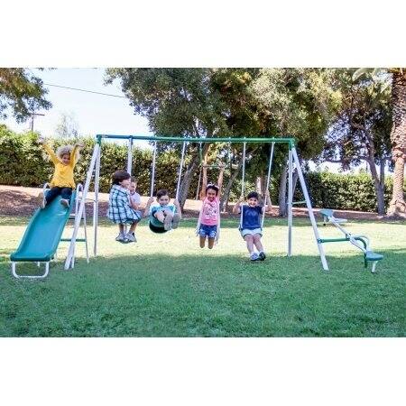Sportspower Live Oak Metal Swing and Slide Set