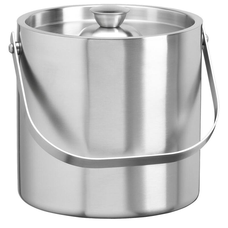 Brushed Stainless Steel 3-quart Double Wall Ice Bucket