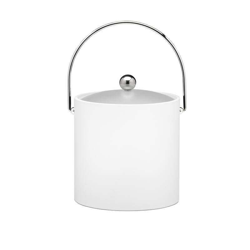 Fun Colors 3-quart Ice Bucket with Lucite Lid - White 