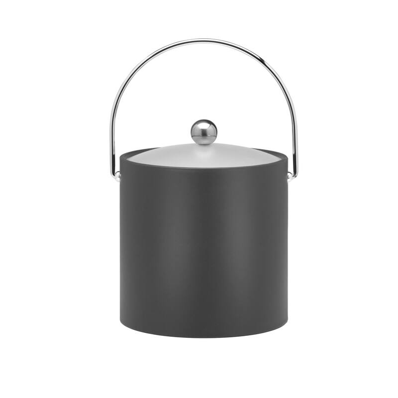 Fun Colors 3-quart Ice Bucket with Lucite Lid - Black 